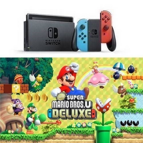 CONSOLA NINTENDO SWITCH A/R + MARIO BROS U DELUXE